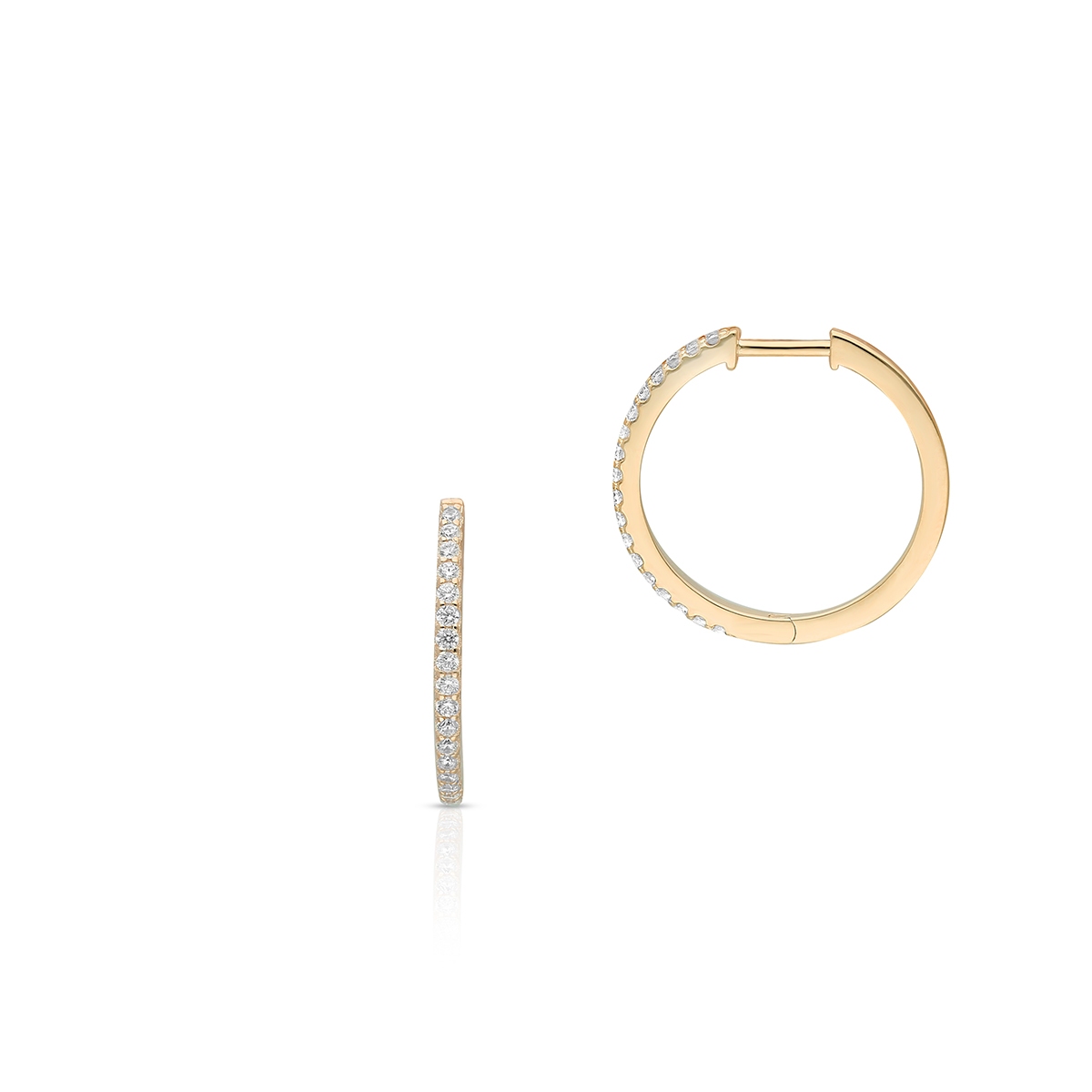 W.KRUK Kolczyki srebrne pozłacane z cyrkoniami