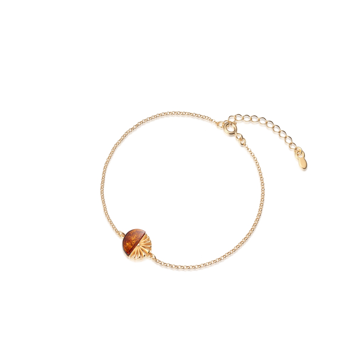 W.KRUK Bransoleta srebrna z bursztynem