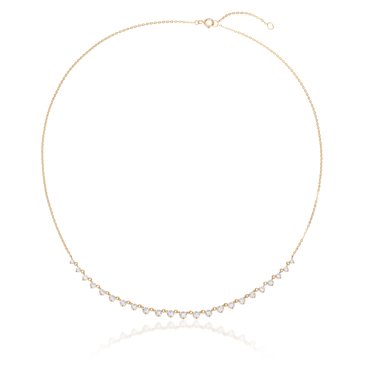 W.KRUK Naszyjnik złoty z cyrkoniami