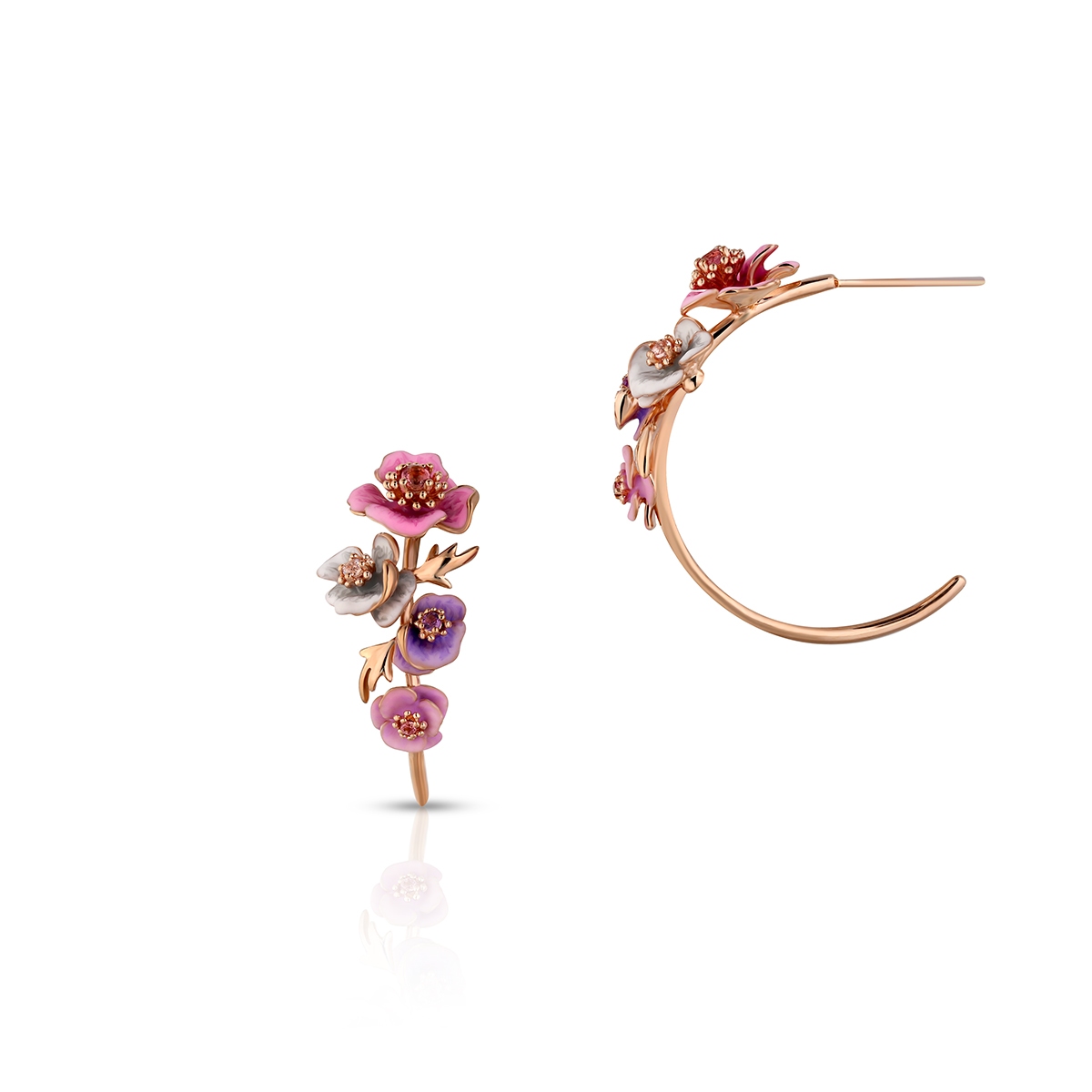 W.KRUK Kolczyki złote Kwiaty Nocy