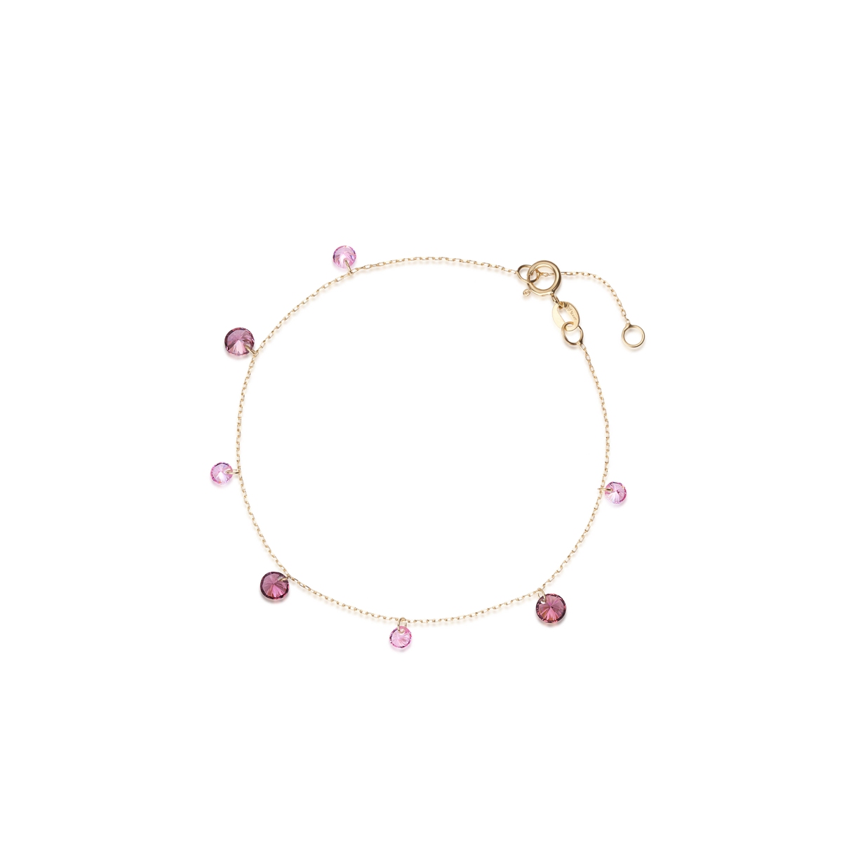 W.KRUK Bransoleta złota z różowymi cyrkoniami