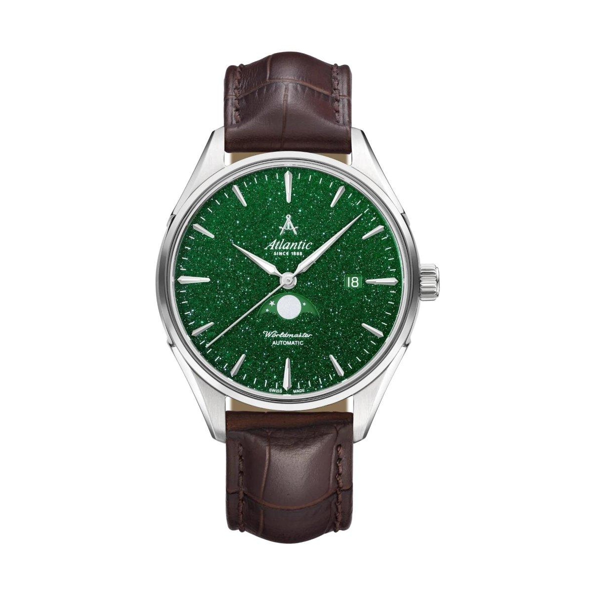 W.KRUK ZEGAREK ATLANTIC WORLDMASTER MOONPHASE GREEN AVENTURINE