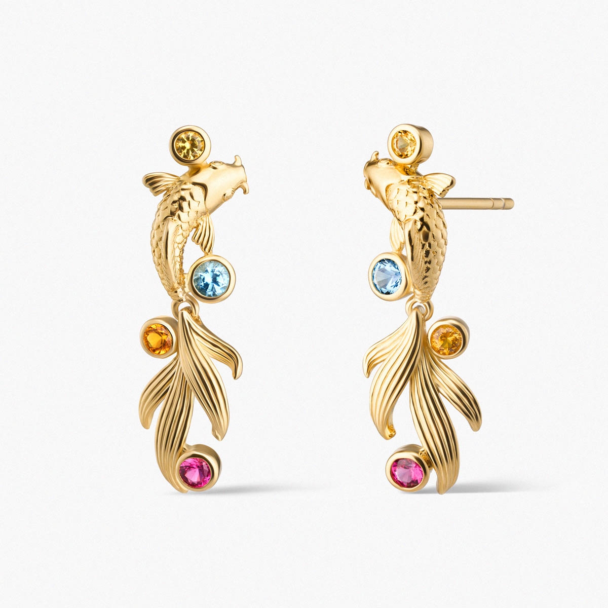 W.KRUK Kolczyki srebrne KOI