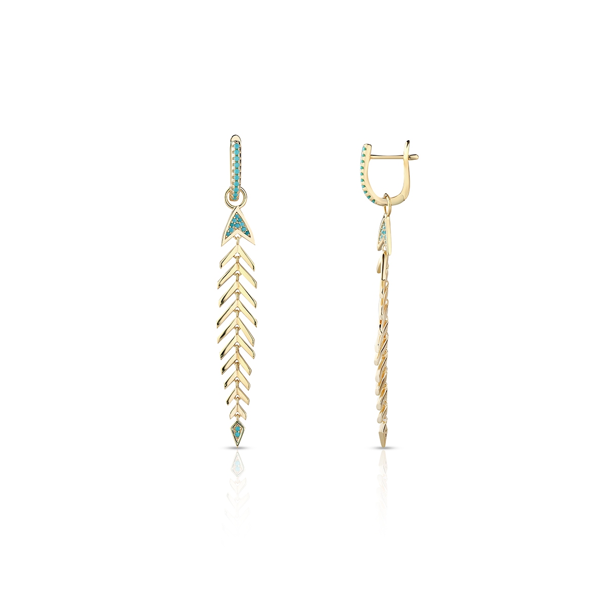 W.KRUK Kolczyki srebrne pozłacane Laguna