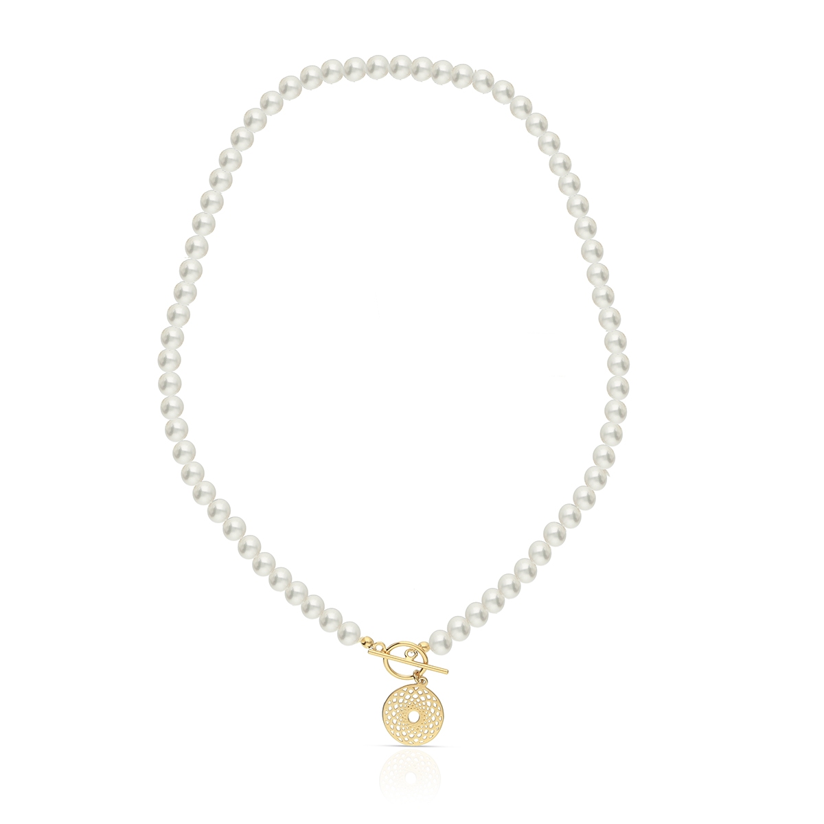 W.KRUK Naszyjnik srebrny z perłami