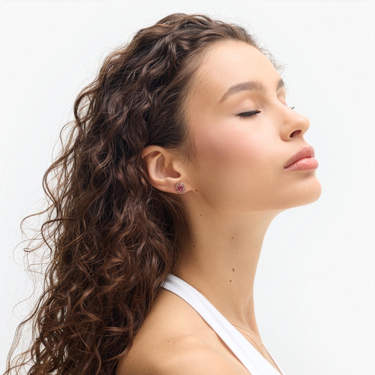 W.KRUK Kolczyki srebrne z różowymi topazami Szekspirowska