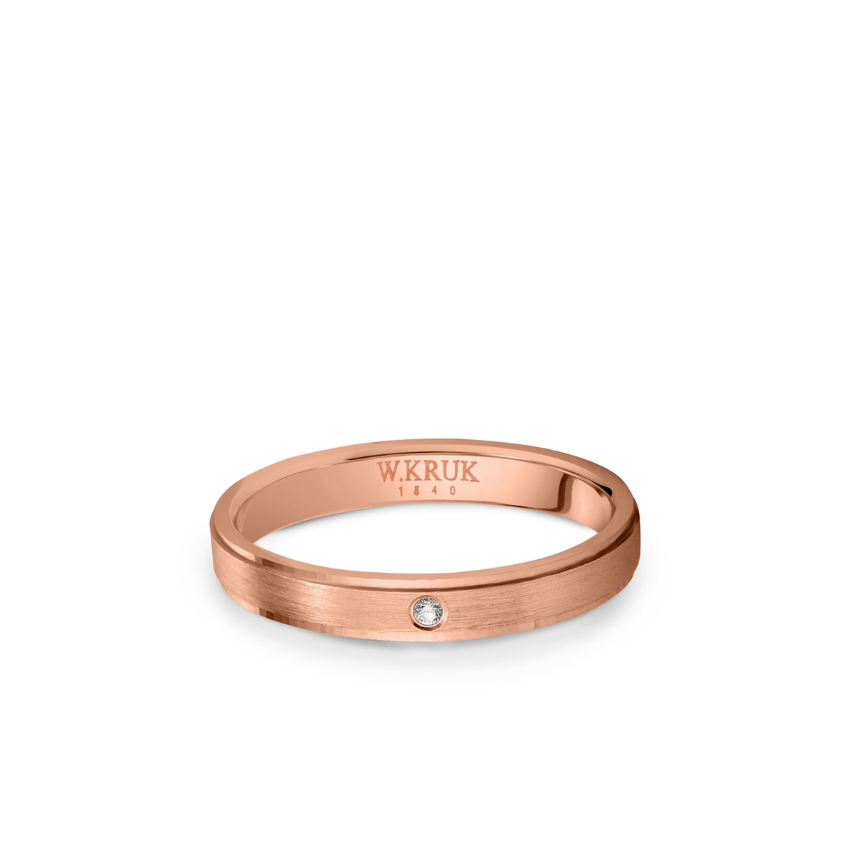 W.KRUK Obrączka złota z brylantem COLPIRO