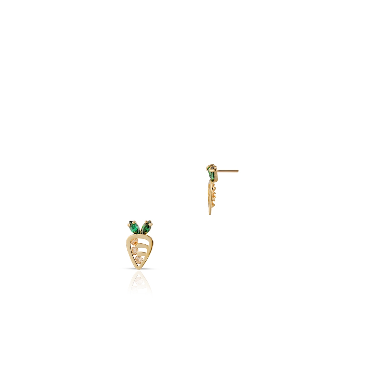 W.KRUK Kolczyki złote marchewki