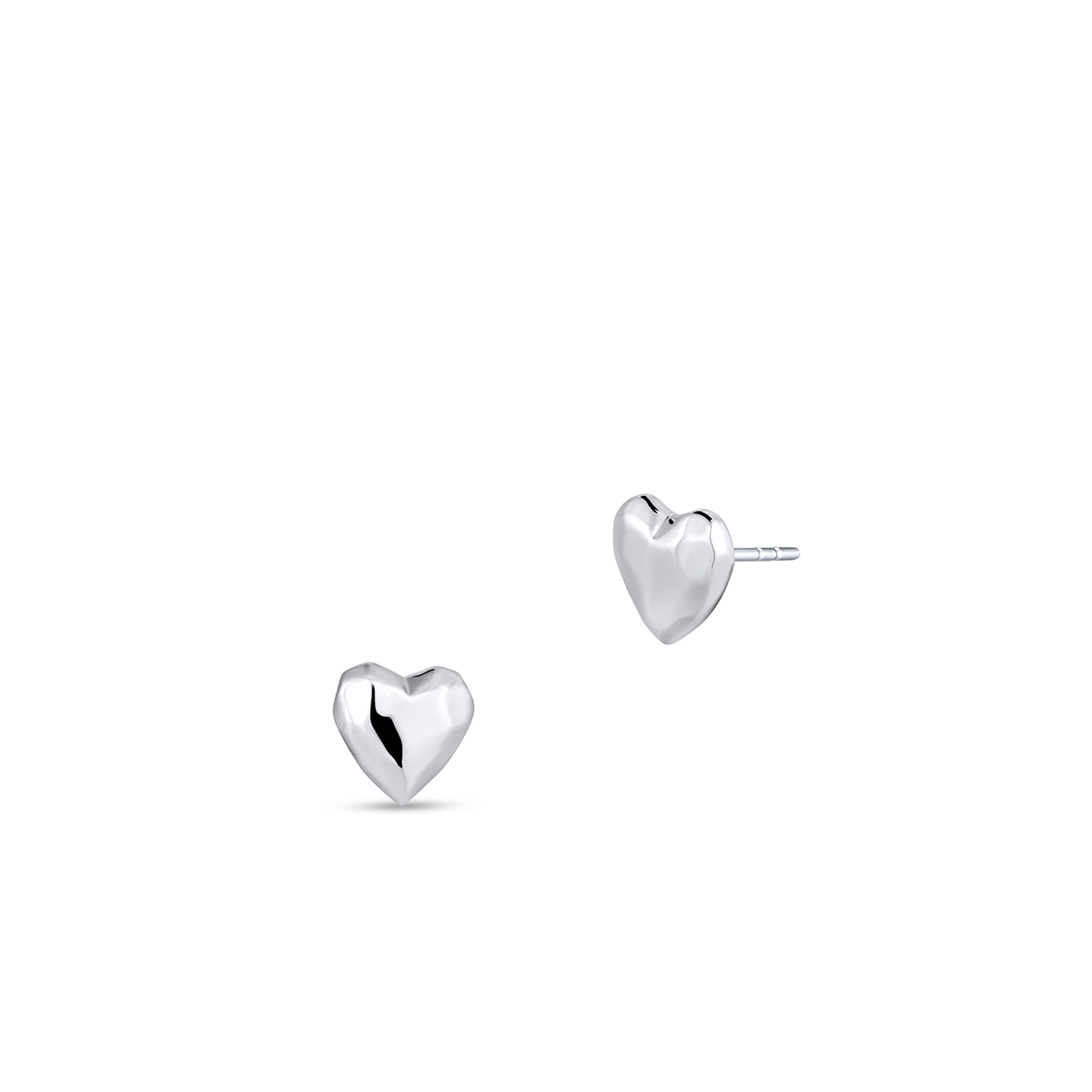 W.KRUK Kolczyki srebrne serca o tłoczonej powierzchni