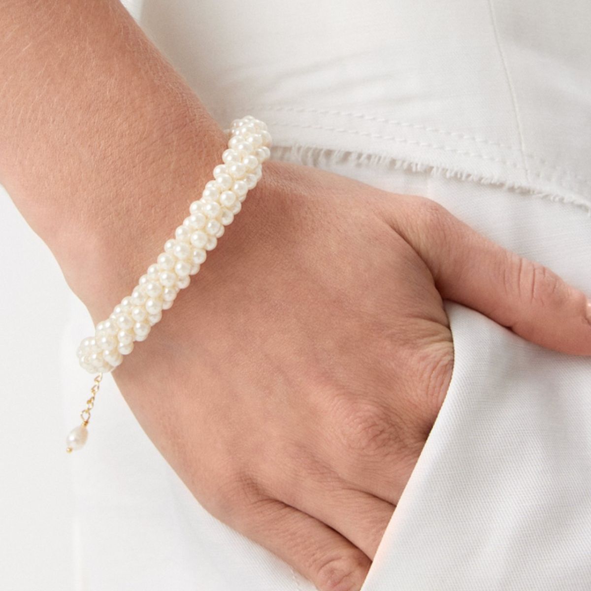 W.KRUK - Bransoletka srebrna z perłami