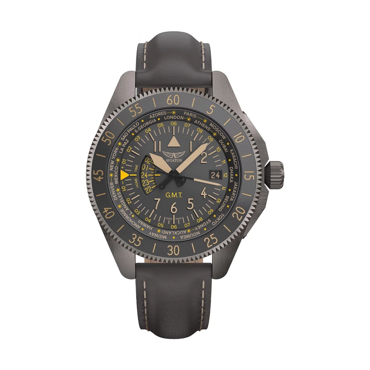 W.KRUK ZEGAREK AVIATOR AIRACOBRA GMT