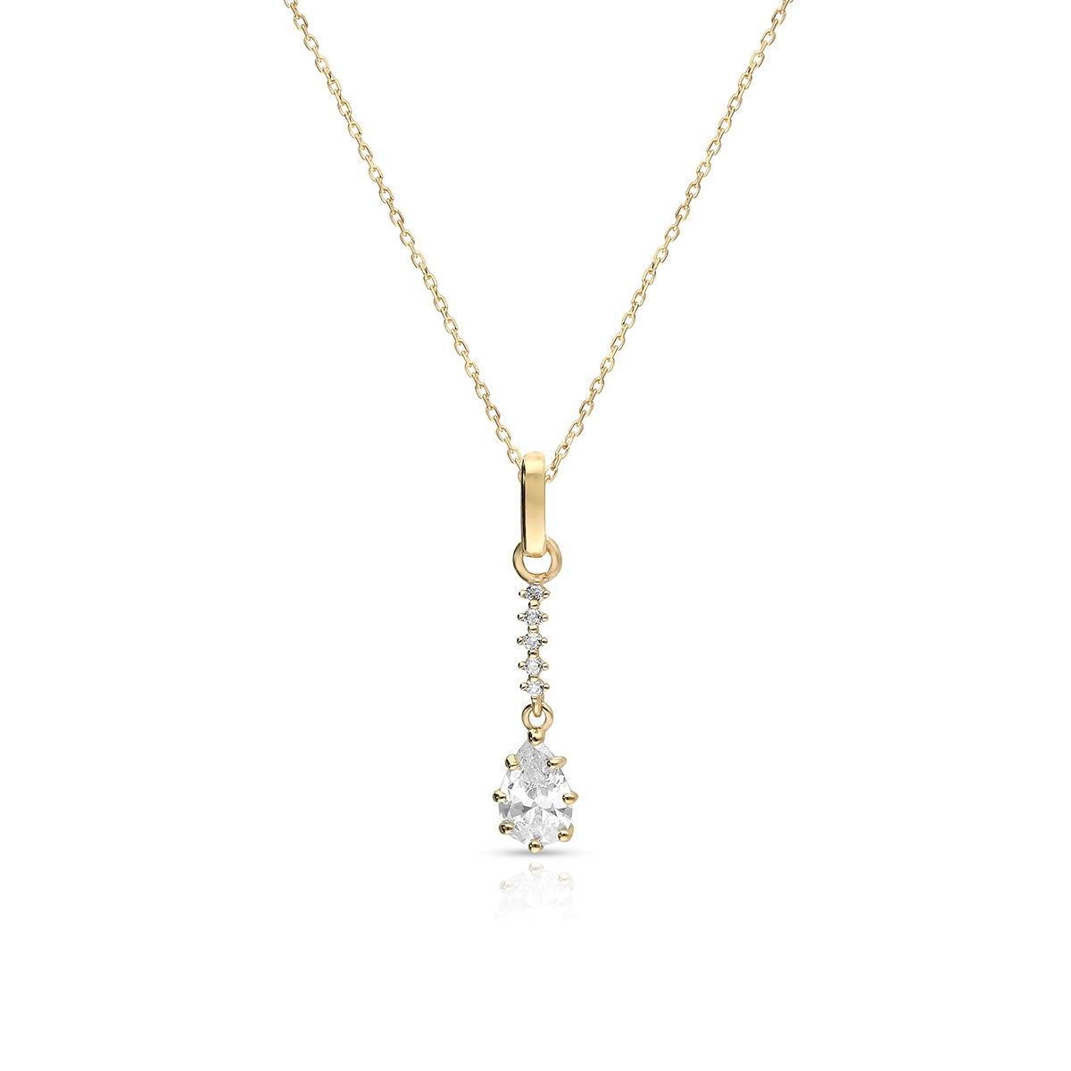 W.KRUK Wisiorek złoty z cyrkoniami