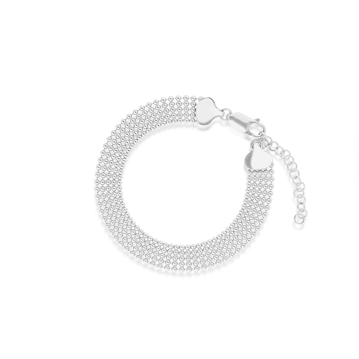 W.KRUK Bransoleta srebrna splot kulkowy