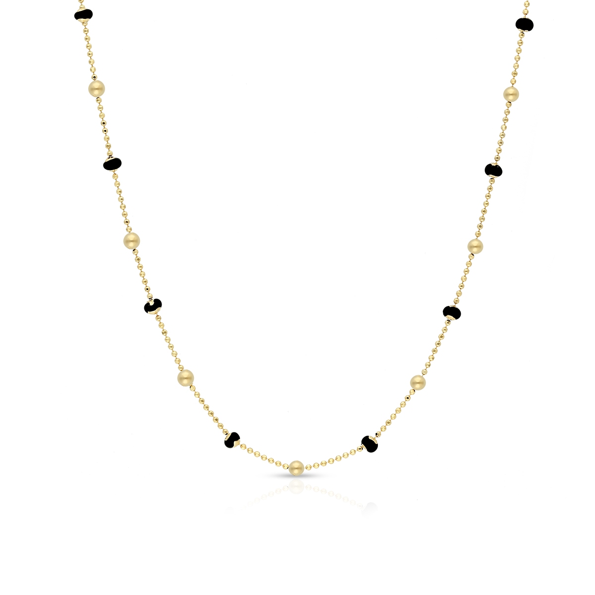 W.KRUK Naszyjnik srebrny pozłacany z kulkami