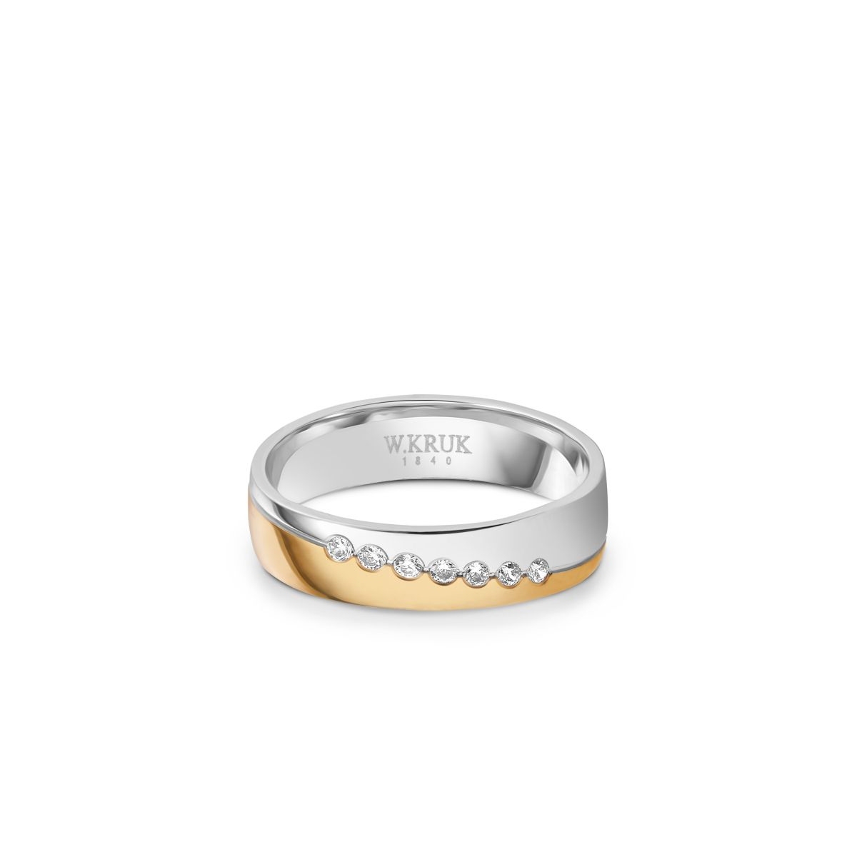 W.KRUK Obrączka złota z brylantami GRAZIA