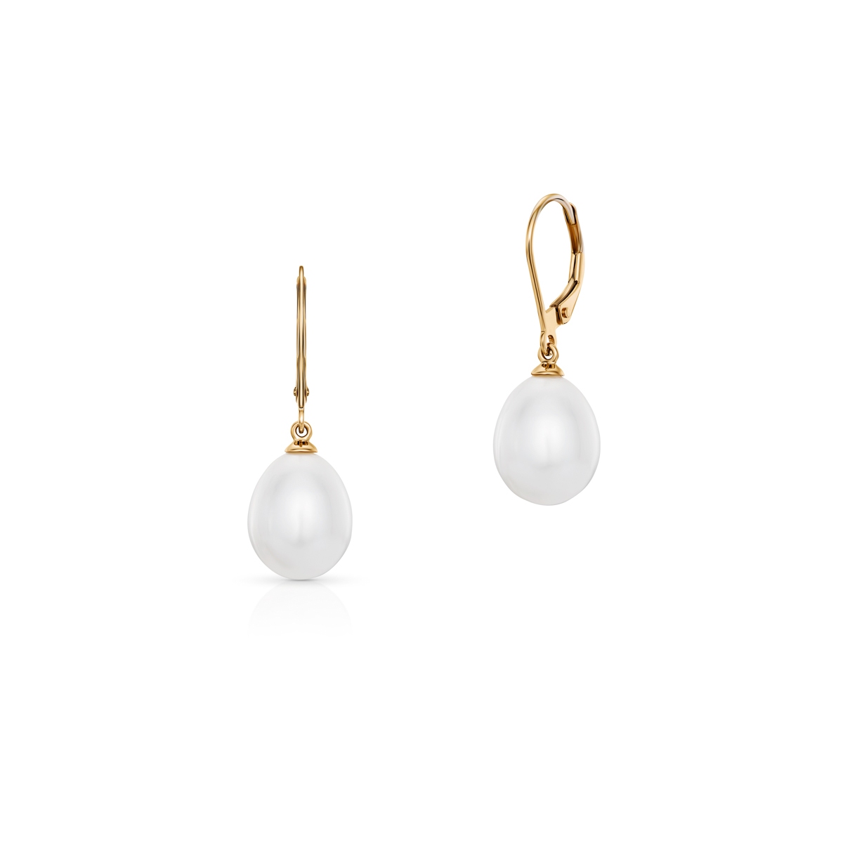 W.KRUK Kolczyki żółte złoto perły