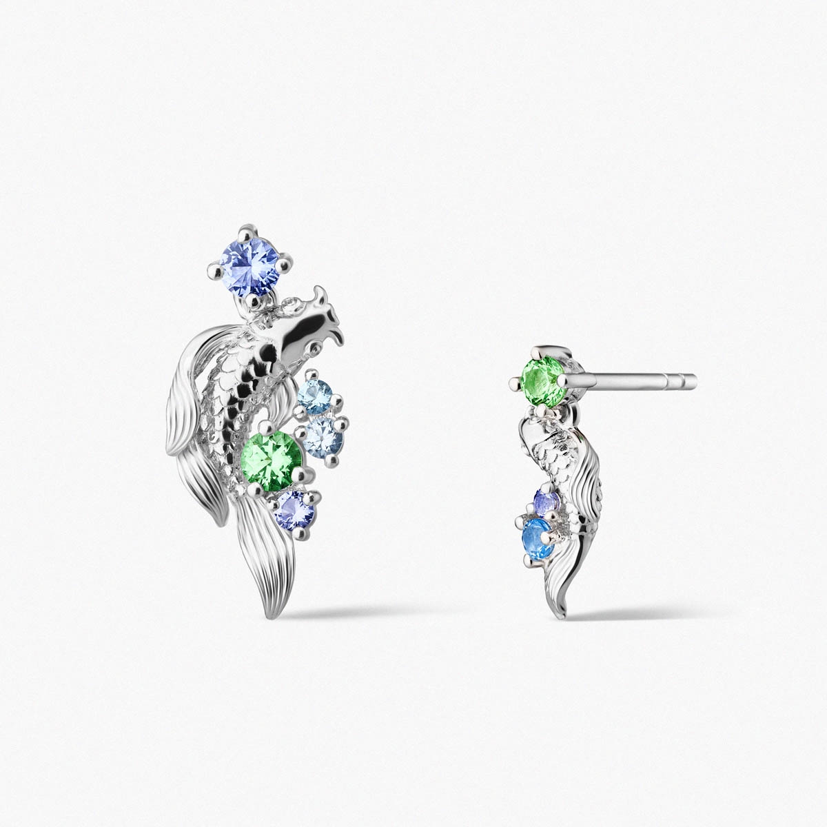 W.KRUK Kolczyki srebrne KOI