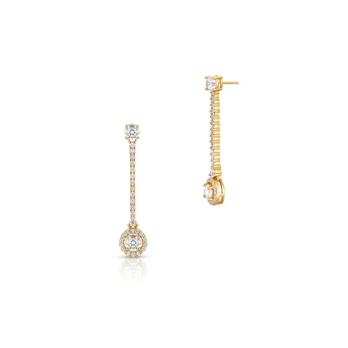 W.KRUK - Kolczyki srebrne pozłacane z cyrkoniami