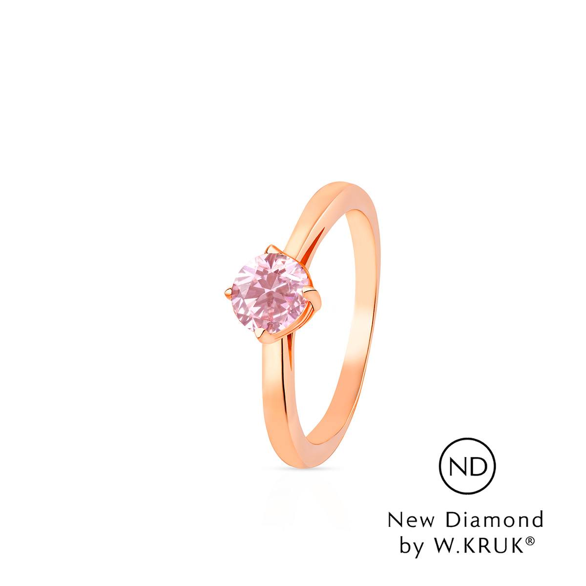 W.KRUK - Pierścionek zaręczynowy złoty Doskonały - różowy New Diamond by W.KRUK 0,50 ct