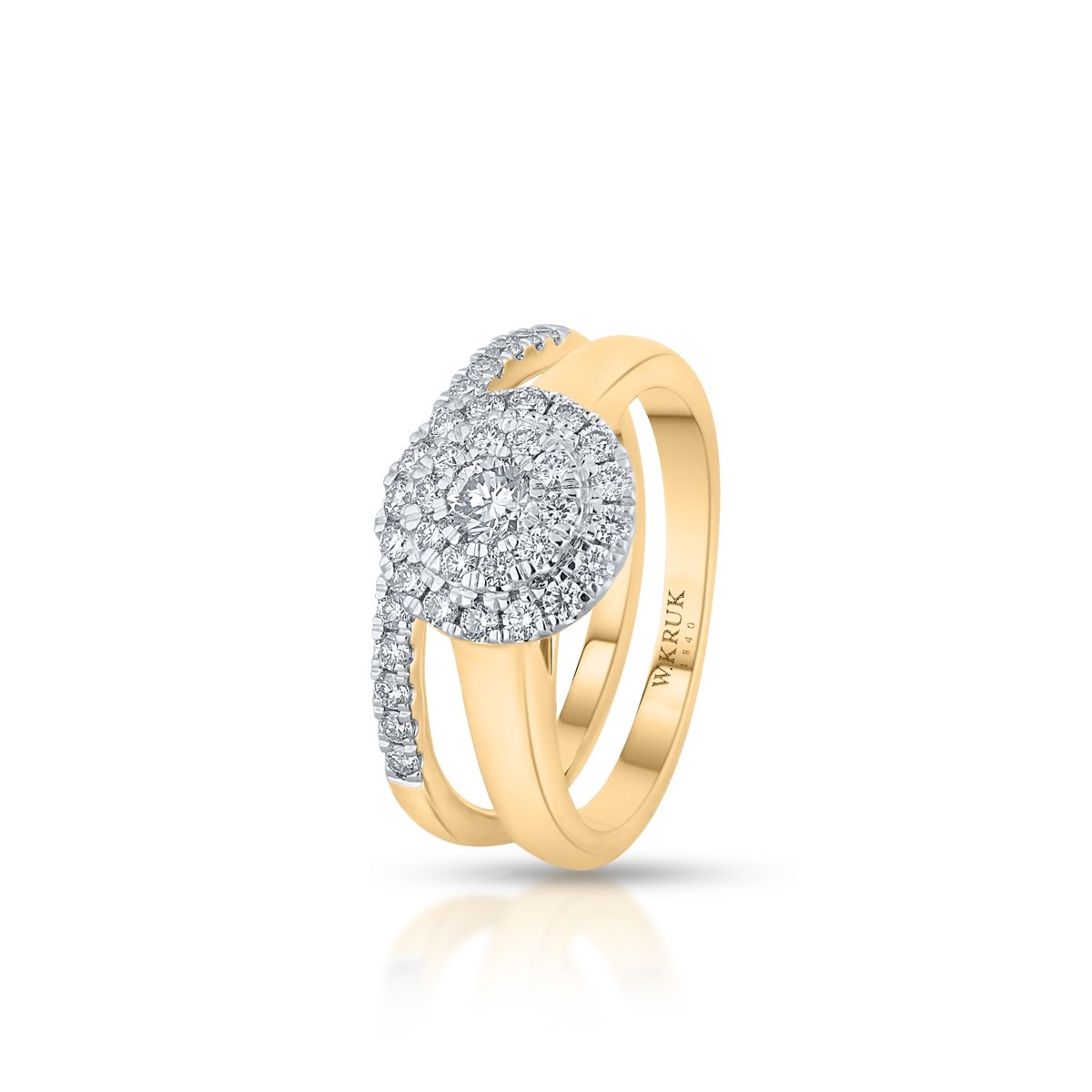 W.KRUK Pierścionek złoty z brylantami