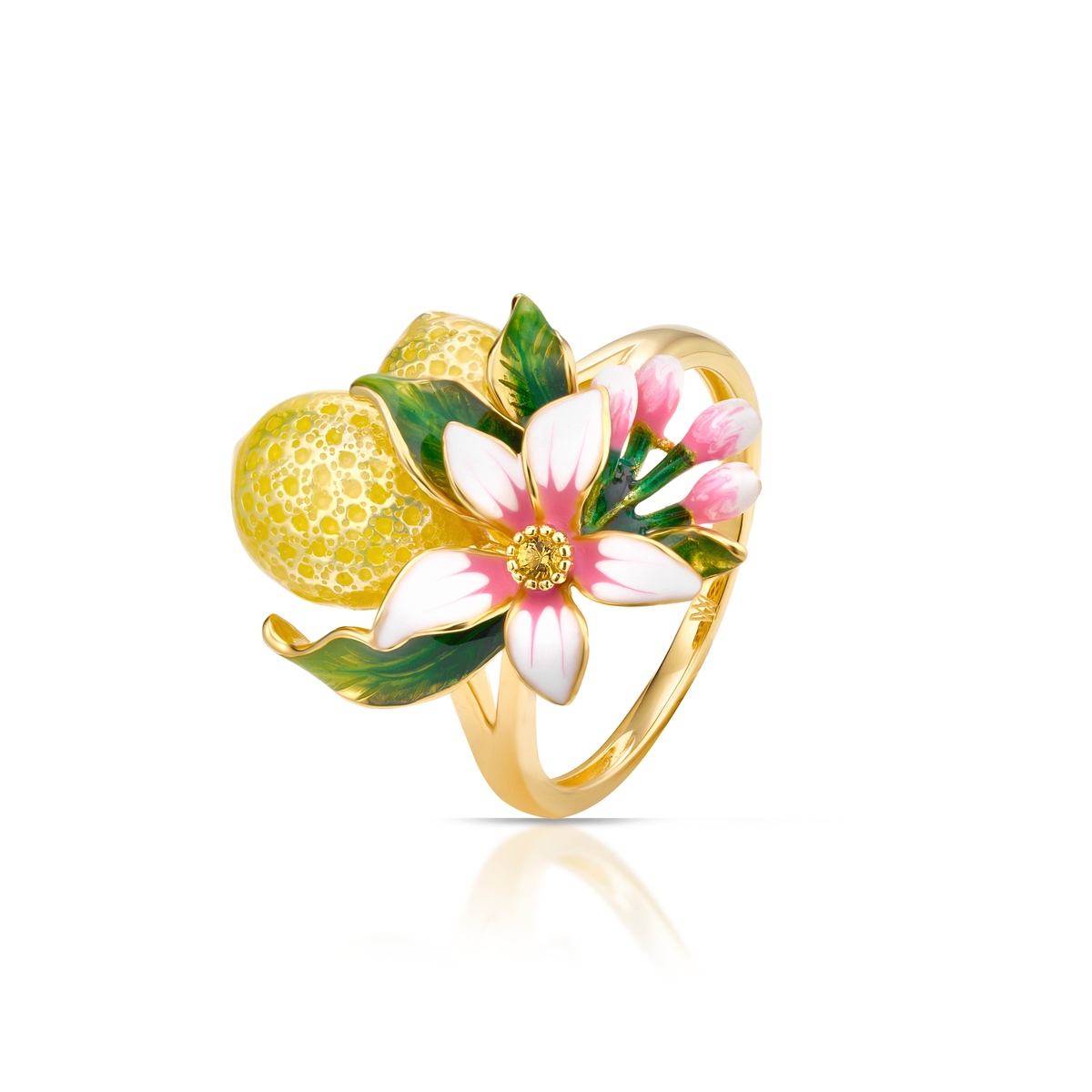 W.KRUK Pierścionek srebrny Kwiaty Nocy Cytrusy