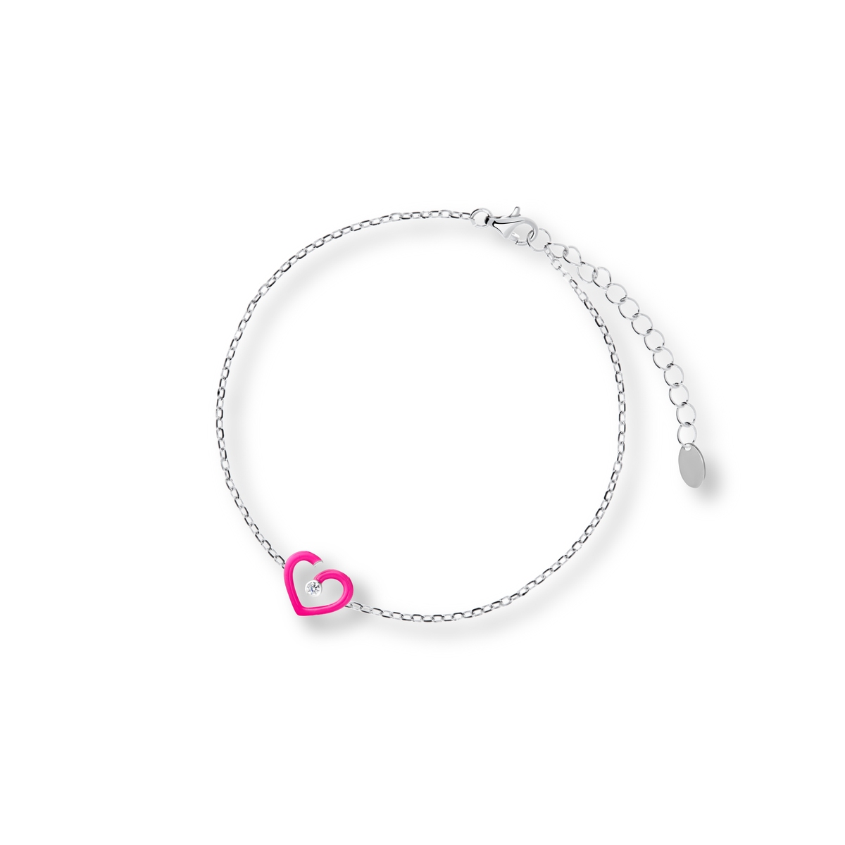 W.KRUK Bransoleta srebrna z sercem