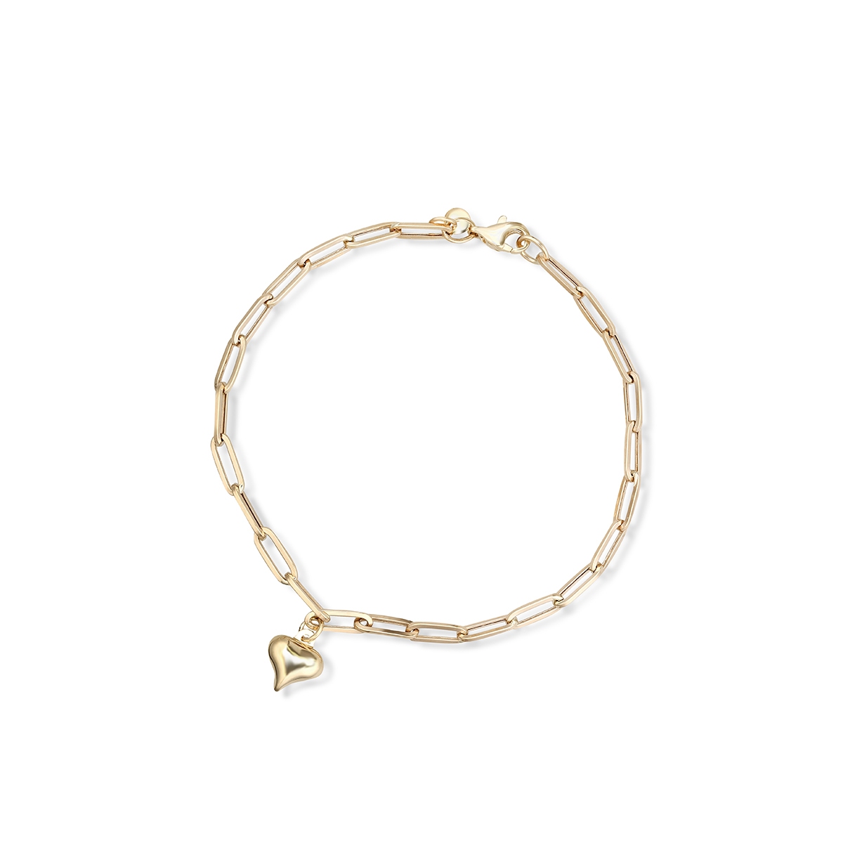 W.KRUK Bransoleta złota paper clip serce