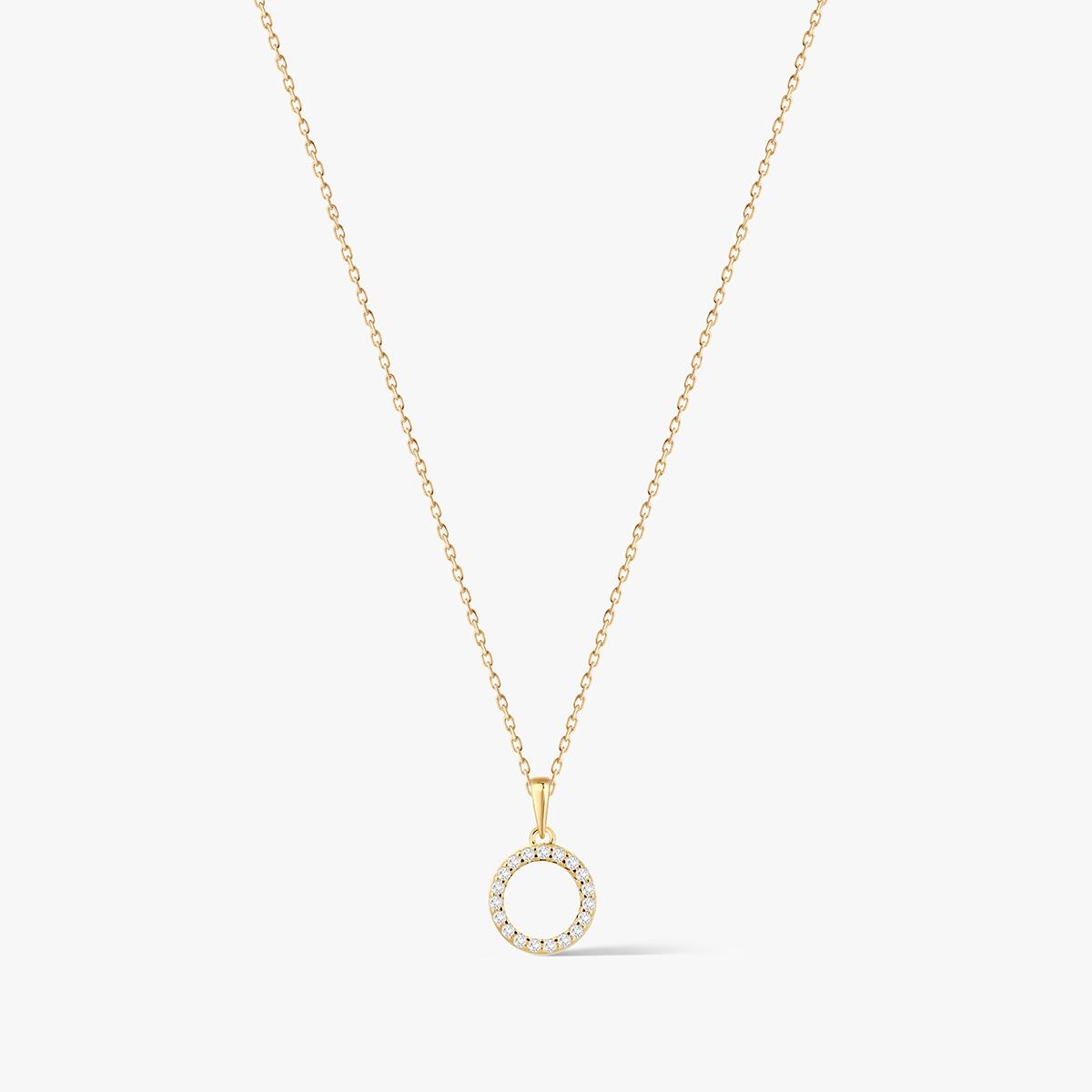 W.KRUK Wisiorek srebrny pozłacane kółko z cyrkoniami