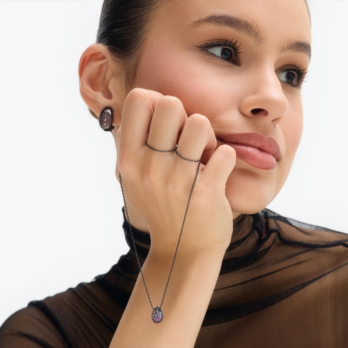 W.KRUK Naszyjnik srebrny Meteory