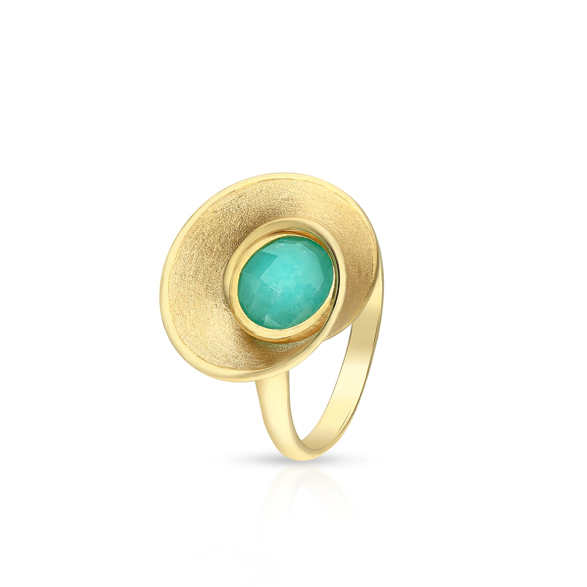 W.KRUK Pierścionek złoty z amazonitem