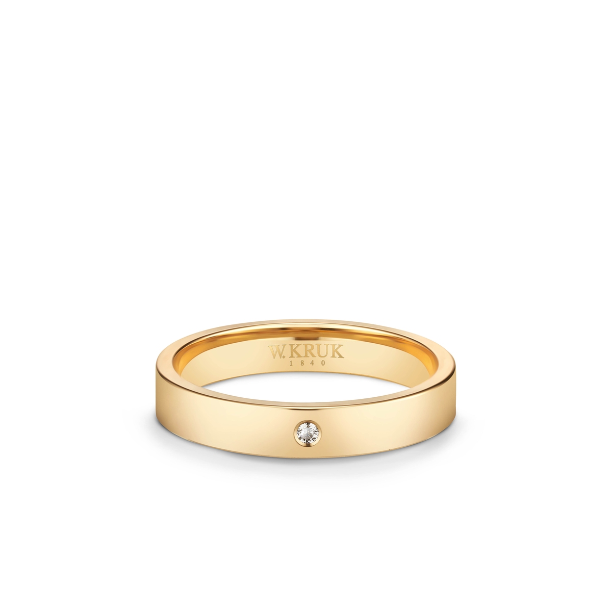 W.KRUK Obrączka złota z brylantem AURORA