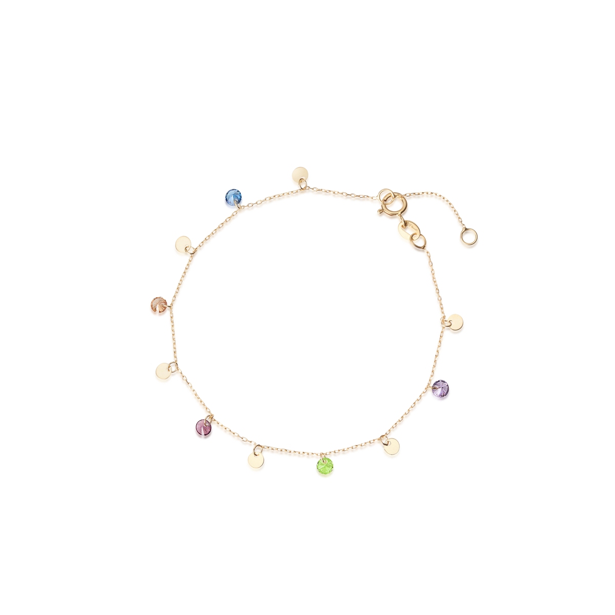 W.KRUK Bransoleta złota z kolorowymi cyrkoniami