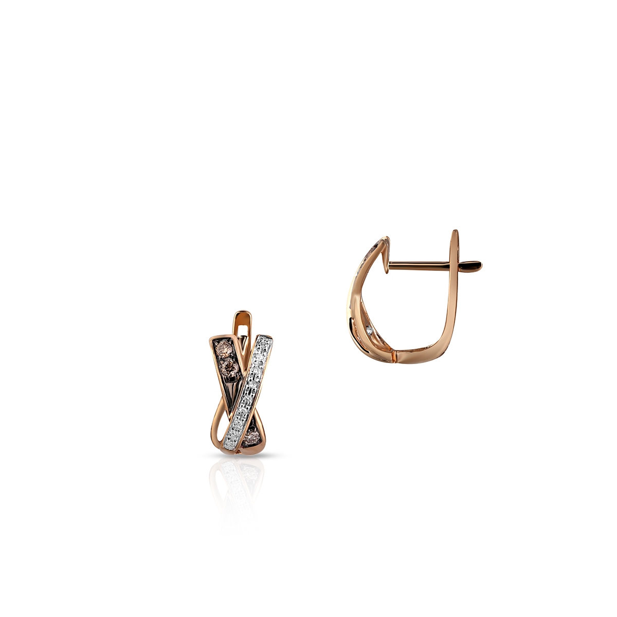 W.KRUK Kolczyki złote bicolor z diamentami