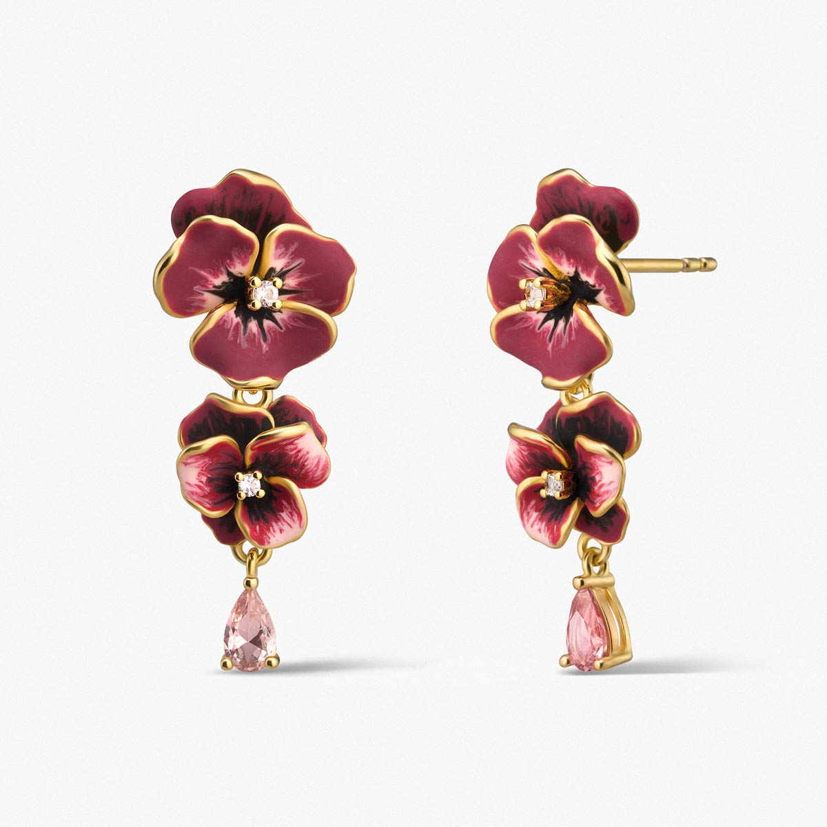 W.KRUK Kolczyki srebrne Kwiaty Nocy Bratki