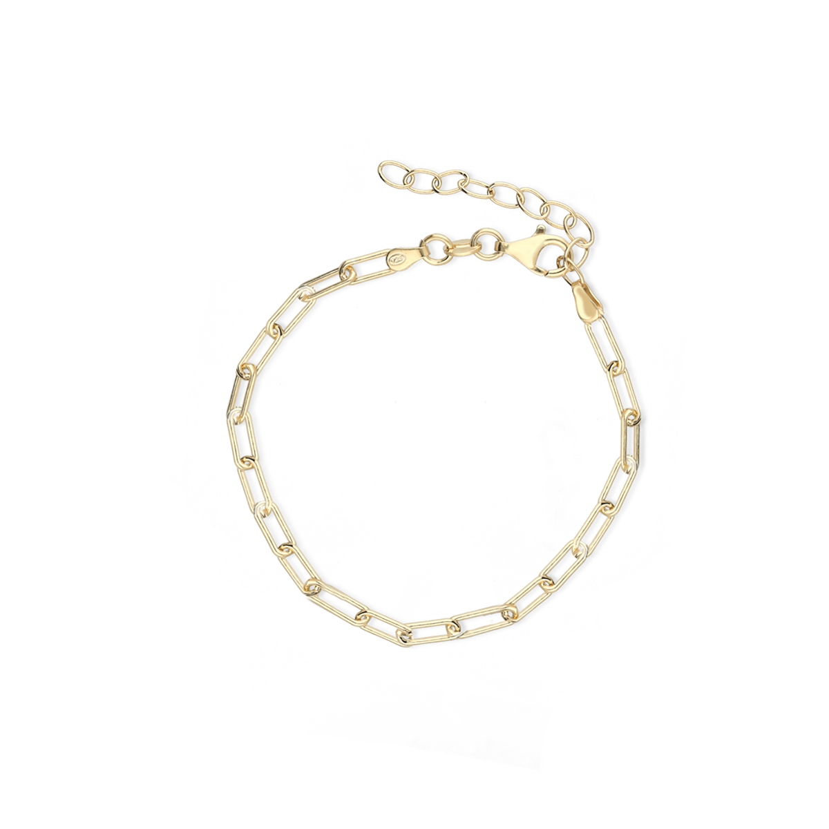 W.KRUK Bransoleta srebrna pozłacana paper clip