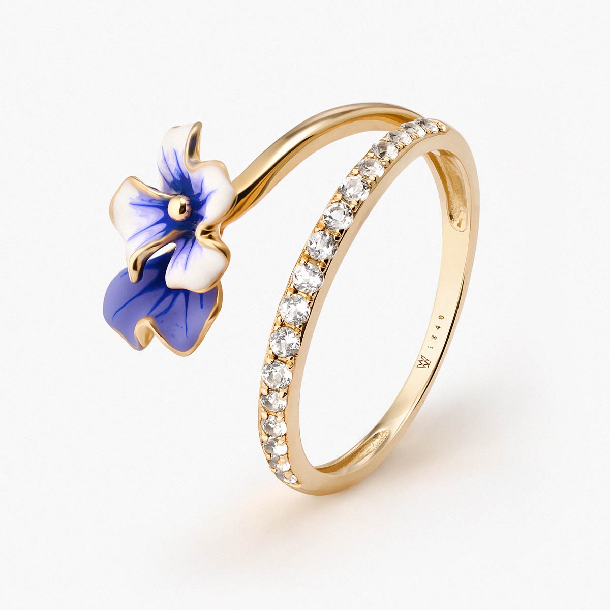 W.KRUK Pierścionek złoty Kwiaty Nocy Bratki