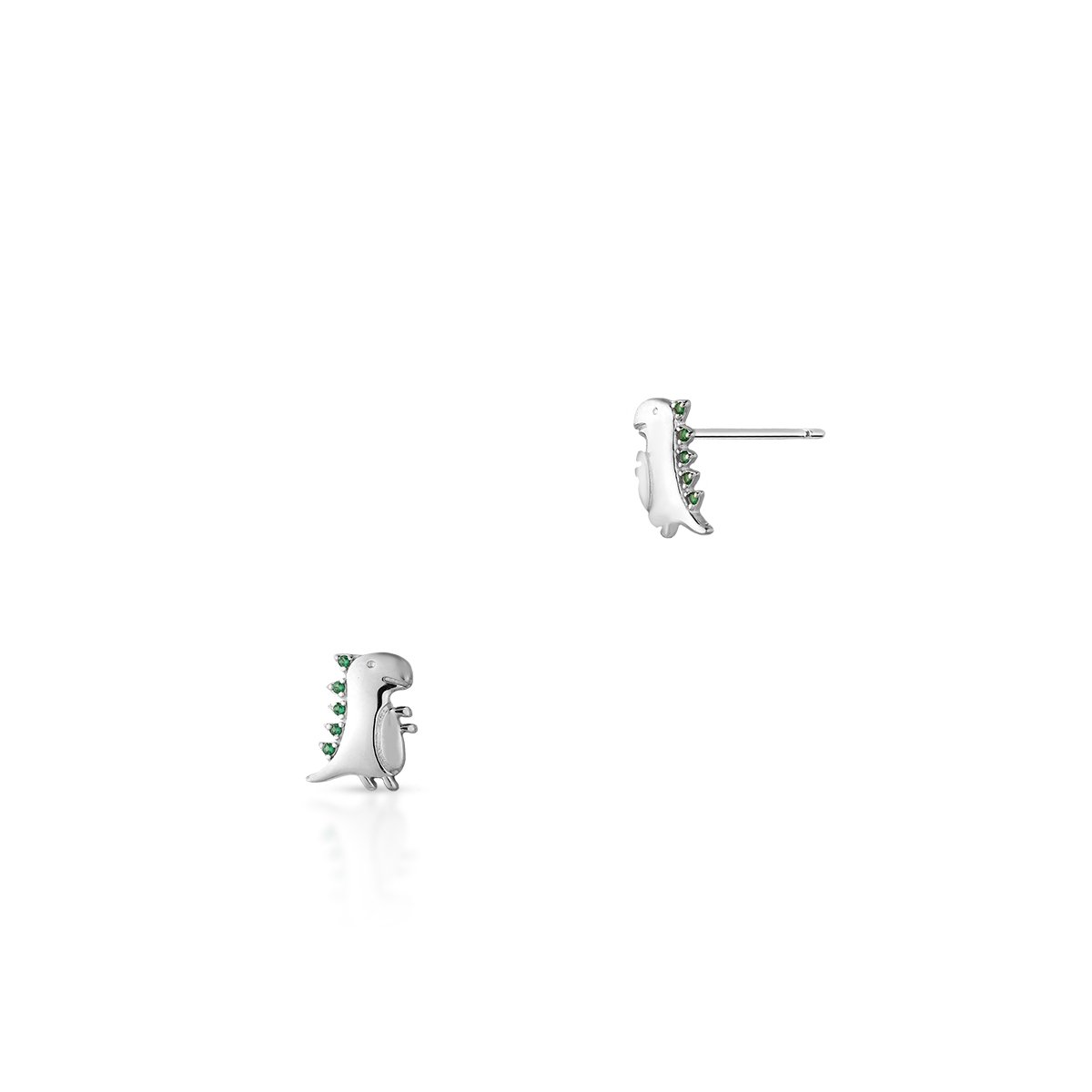 W.KRUK Kolczyki srebrne z dinozaurem