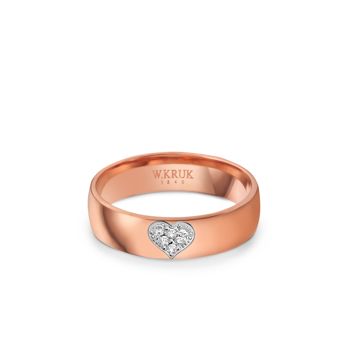 W.KRUK Obrączka złota z brylantami LOVE