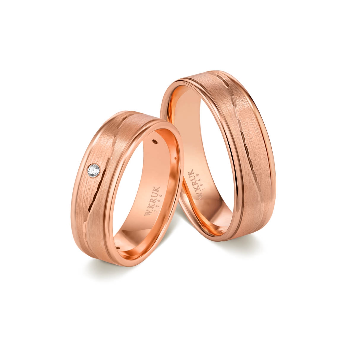 W.KRUK Komplet obrączek złotych RIVA