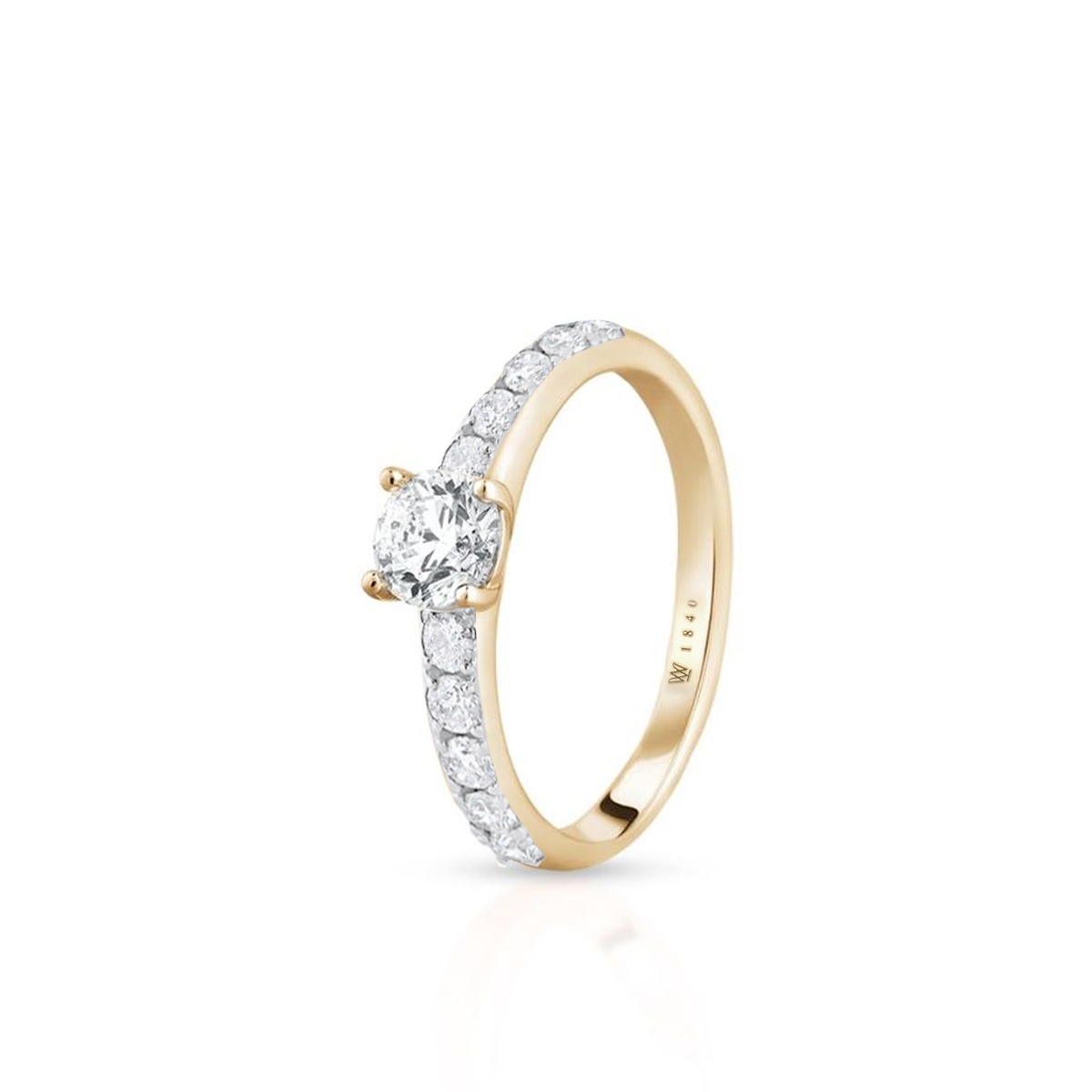 W.KRUK Pierścionek zaręczynowy złoty Szczęśliwy