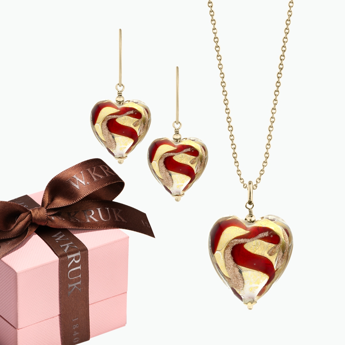 W.KRUK KOMPLET MURANO CZERWONY