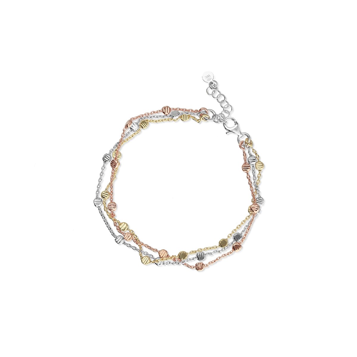 W.KRUK Bransoleta srebrna tricolor