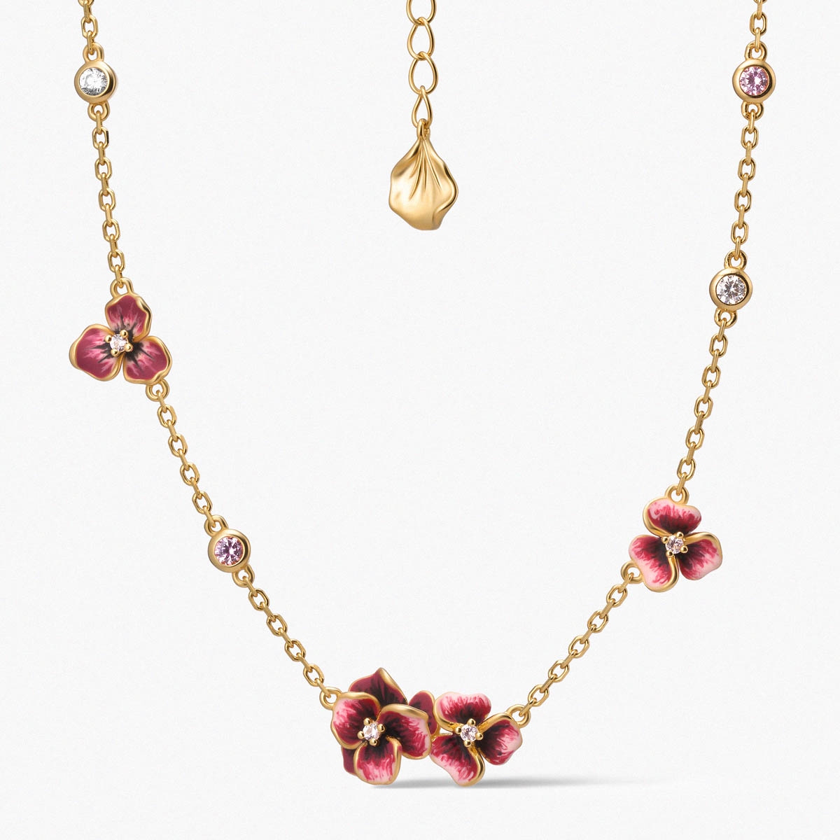 W.KRUK Naszyjnik srebrny Kwiaty Nocy Bratki