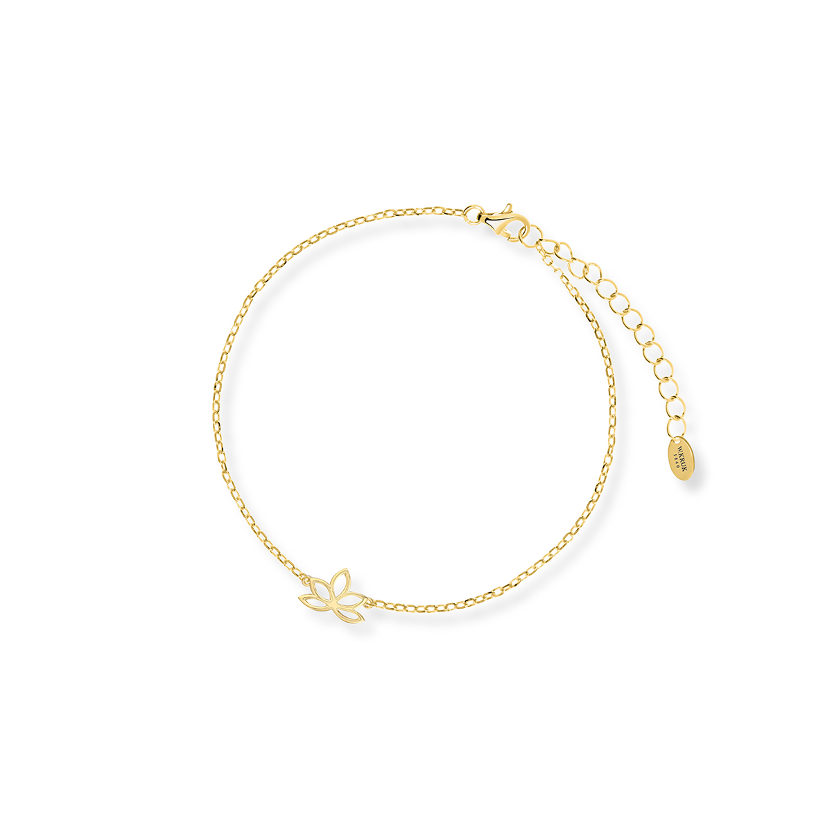 W.KRUK - Bransoletka srebrna pozłacana z kwiatem lotosu