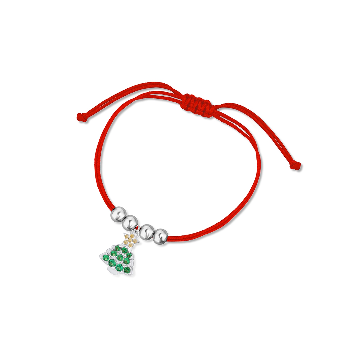 W.KRUK Bransoleta sznurkowa ze świąteczną choinką