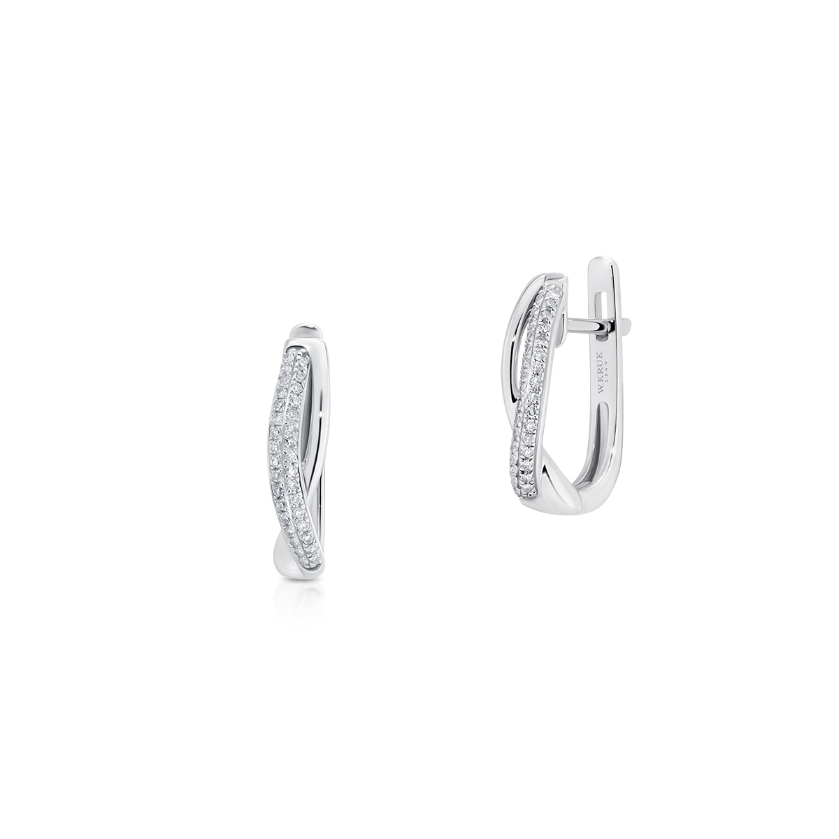 W.KRUK Kolczyki białe złoto z diamentami