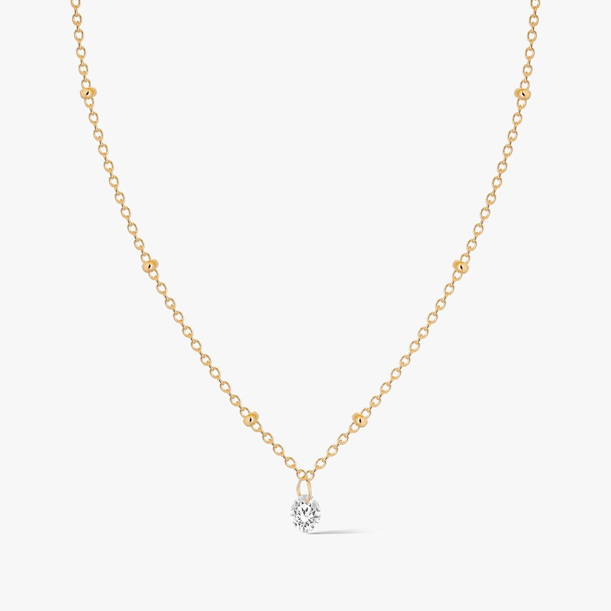 W.KRUK Naszyjnik srebrny pozłacany z cyrkonią