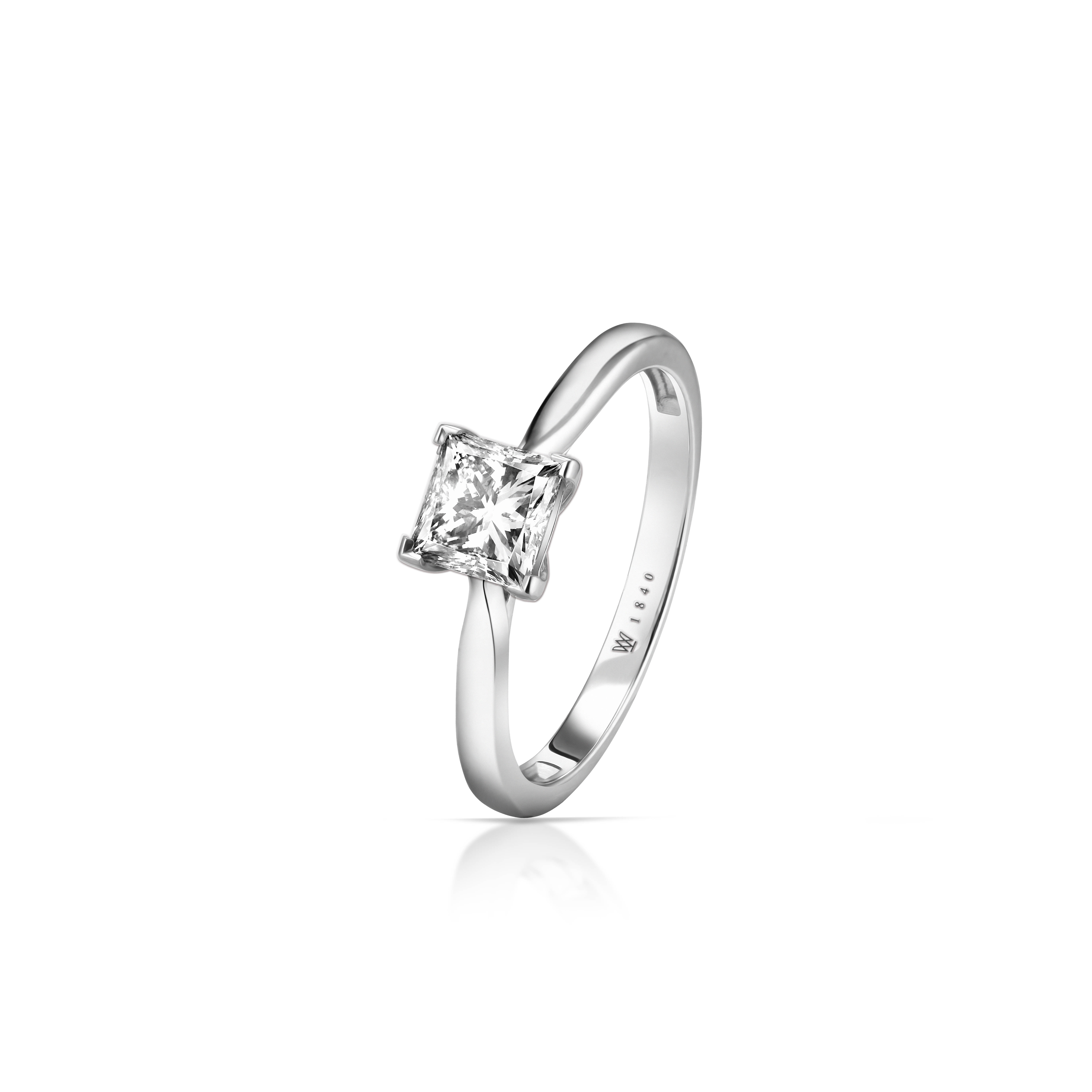 W.KRUK - Pierścionek zaręczynowy białe złoto Niezwykły - 0,7 ct