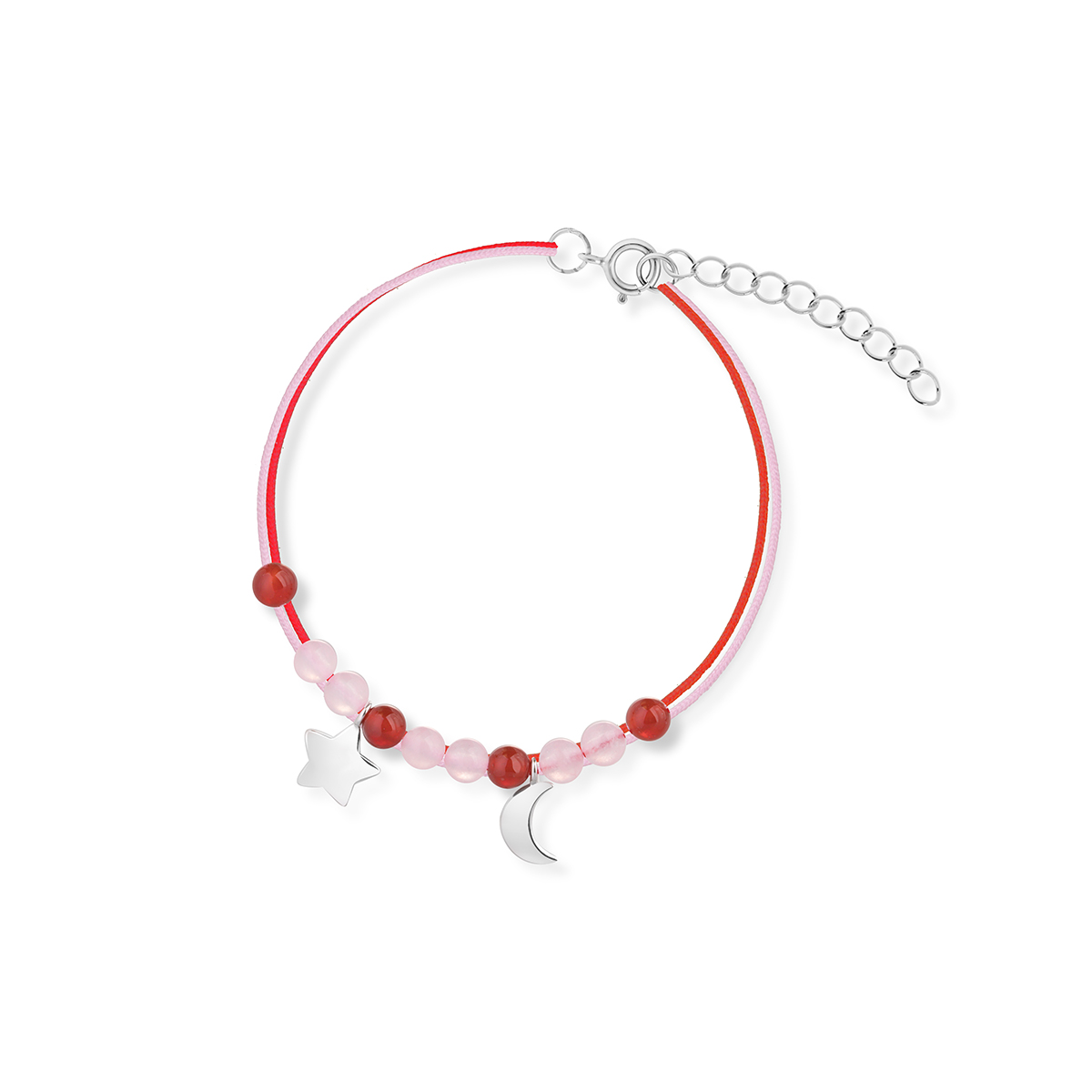 W.KRUK - Bransoletka srebrna z motywem księżyca i gwiazdki