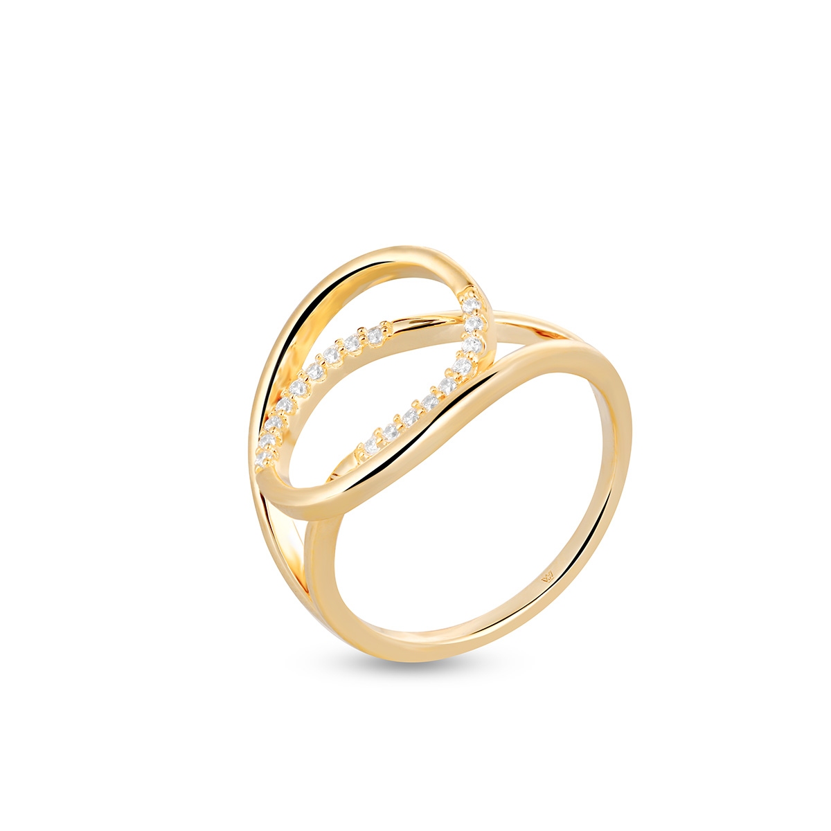 W.KRUK Pierścionek srebrny pozłacany